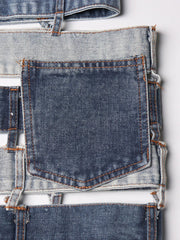 Cutout Button-Detail Mini Skirt