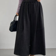 Elastic-Waist Wide-Leg Cropped Pants