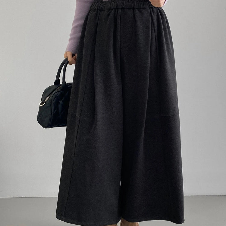 Elastic-Waist Wide-Leg Cropped Pants