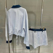 Striped Shirt and Shorts Set