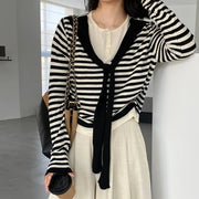 Layered-Look Tie-Front Sweater