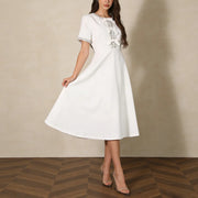 Bow-Detail Short-Sleeve Dress