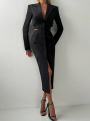 Cutout-Waist Tailored Blazer