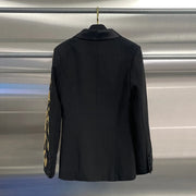 Leaf-Motif Shawl-Collar Blazer
