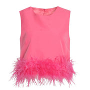 Wispy-Hem Sleeveless Crop Top