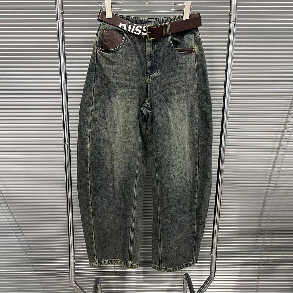 Contrast-Panel Jacket and Jeans Set