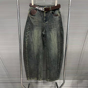 Contrast-Panel Jacket and Jeans Set
