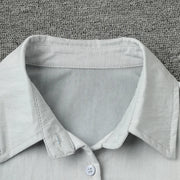 Collared Shirt and Wide-Leg Pants Set