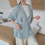 Chunky-Knit Tie-Waist Cardigan