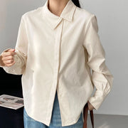 Asymmetric-Collar Relaxed Shirt Jacket