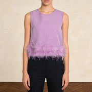 Wispy-Hem Sleeveless Crop Top
