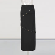 Embellished Cropped-Top Skirt Set