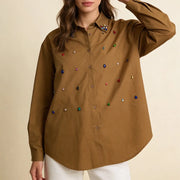 Multicolor Embellished Collared Shirt