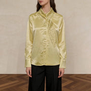 Embellished Tie-Neck Blouse
