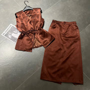 Tie-Waist Vest and Skirt Set