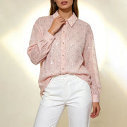 Embellished Sheer Lace Shirt