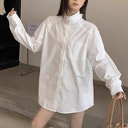 Asymmetric Buckle-Neck Shirt