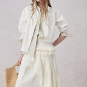 Striped-Trim Button-Front Shirt