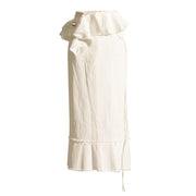 Ruffle-Trim Straight Skirt