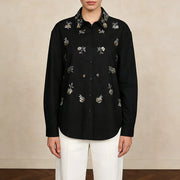 Motif-Embellished Collared Shirt
