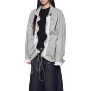 Lace-Trim Drawstring Jacket