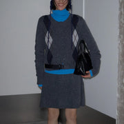 Argyle Round-Neck Sweater