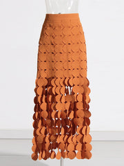 Disc-Trim Cutout Skirt
