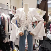 Ruffled Flared-Sleeve Blouse
