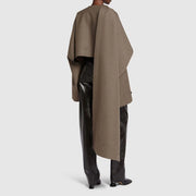 Asymmetric Cropped High-Neck Jacket