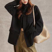 Stand-Collar Patch-Pocket Jacket