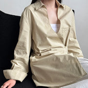 Gathered-Waist Longline Shirt