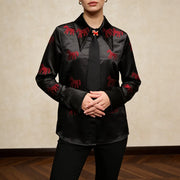 Animal-Motif Collared Shirt