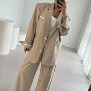 Pinstriped Jacket and Pants Set