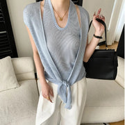 Tie-Front Sleeveless Top