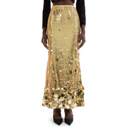 Sequin-Embellished Long Skirt
