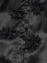 Floral Applique Button-Up Shirt