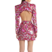 Sequin Long-Sleeve Blazer Dress