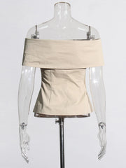 Off-Shoulder Button Jacket