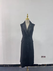 Double-Breasted Longline Vest