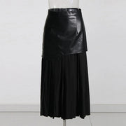Colorblock Pleated-Panel Skirt