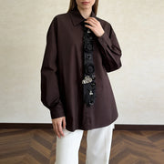 Floral Applique Button Shirt