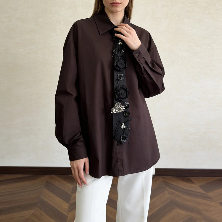Floral Applique Button Shirt