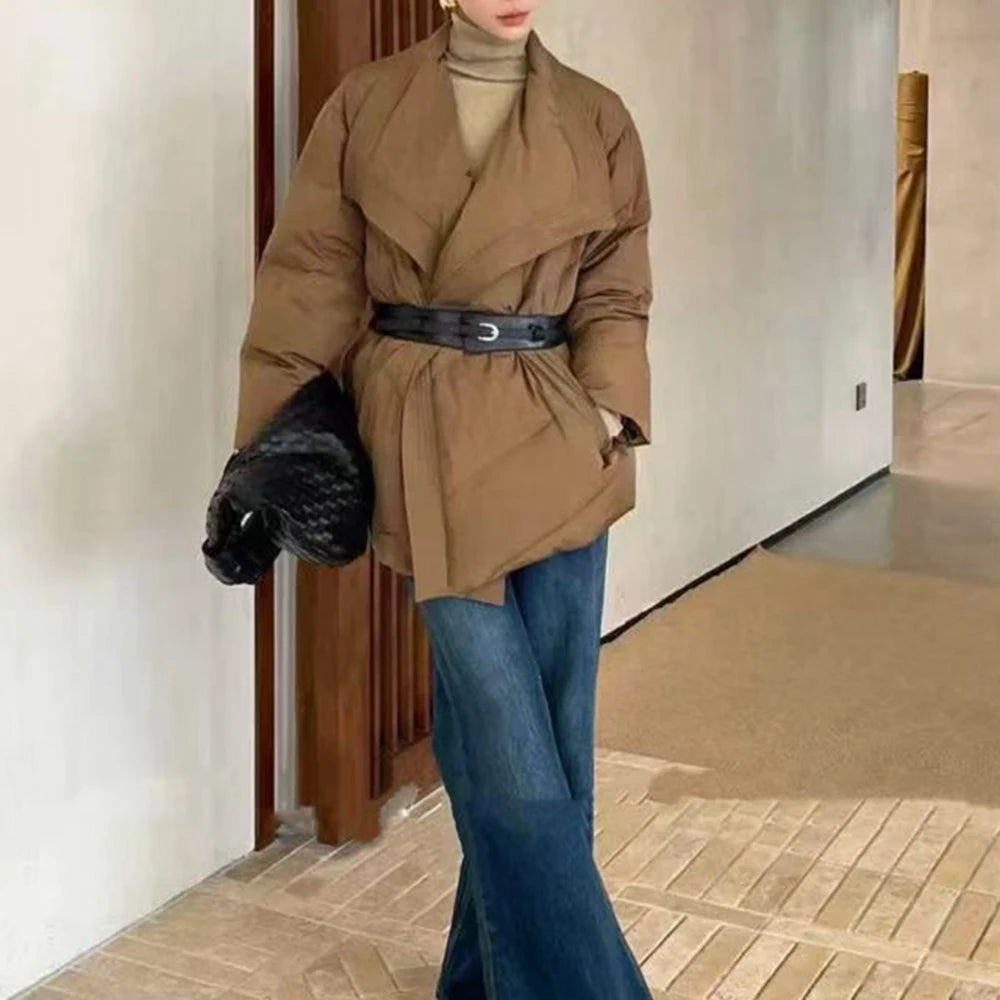 Asymmetric Padded Wrap Jacket