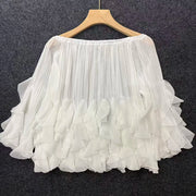 Off-Shoulder Tiered Ruffle Blouse