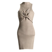 Cutout High-Neck Mini Dress