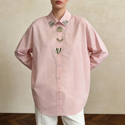 Embellished Button-Front Shirt