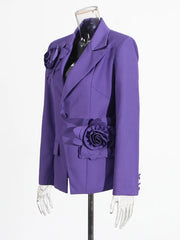Rosette Single-Button Blazer