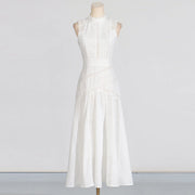 Eyelet-Panel Sleeveless Dress