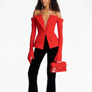 Off-Shoulder Tailored Blazer