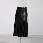 Colorblock Pleated-Panel Skirt